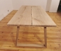 Preview: Solid Hardwood Oak rustic Kitchen Table 40mm unreated with trapece table legs